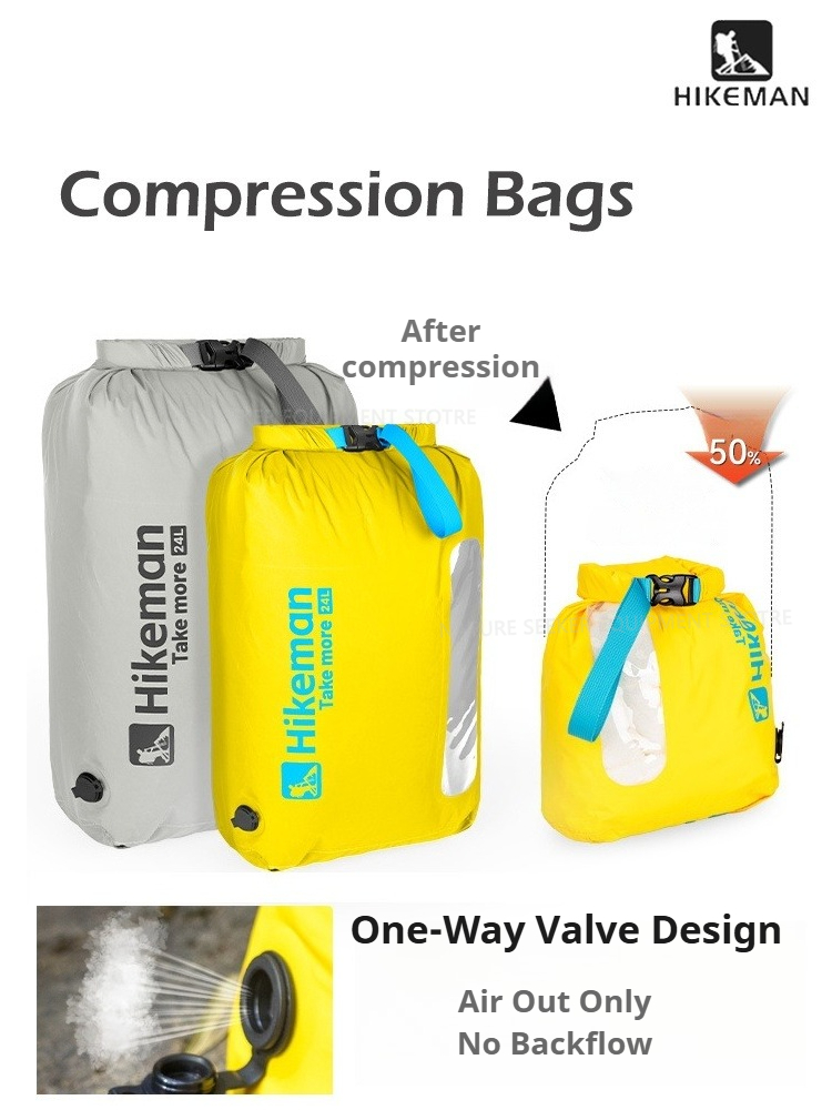 Fishing Kayak Storage Bag - Worek kompresyjny HIKEMAN z zaworem jednokierunkowym,
